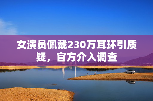 女演员佩戴230万耳环引质疑，官方介入调查